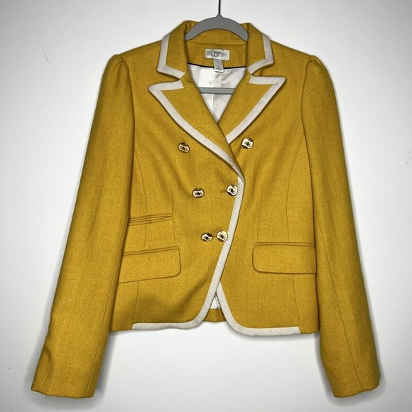 LOFT Jackets & Blazers - Ann Taylor Loft Yellow Blazer Women’s 6 Y2K Clueless